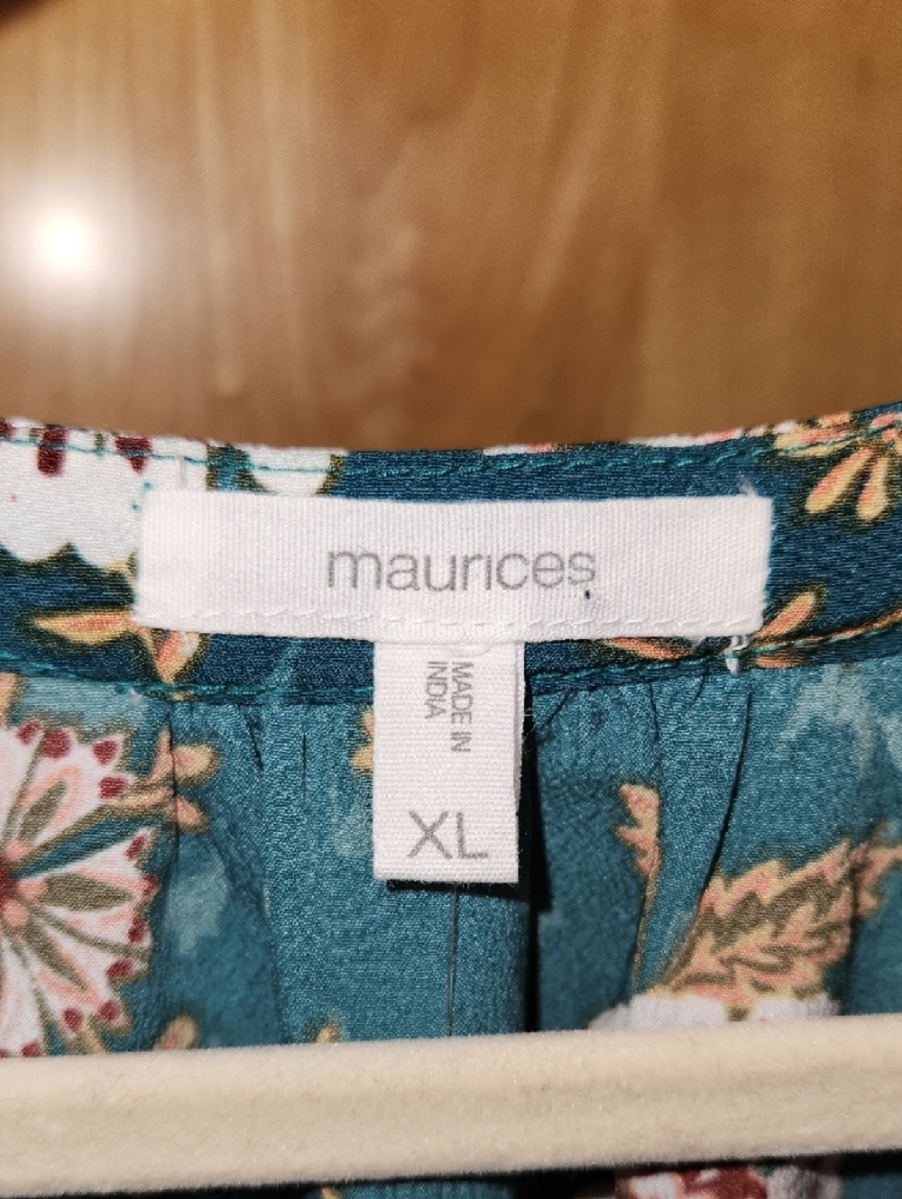Maurices Teal Floral Short Sleeve Top NWT - Picture 7 of 8